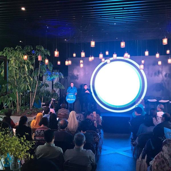 Audience seated in front of a lit stage at a UNICEF Malaysia launch event in Kuala Lumpur